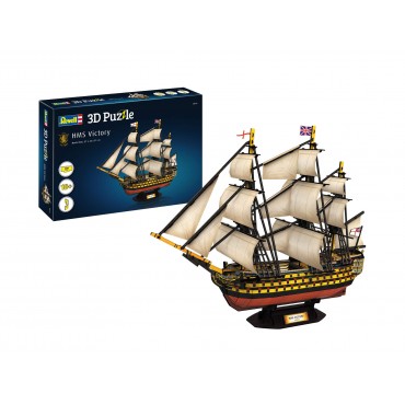 QUEBRA CABEÇA 3D PUZZLE HMS VICTORY 57CM REVELL KIT PARA MONTAR 189 PEÇAS REV 00171